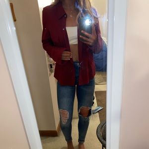 NY & COMPANY red button down top